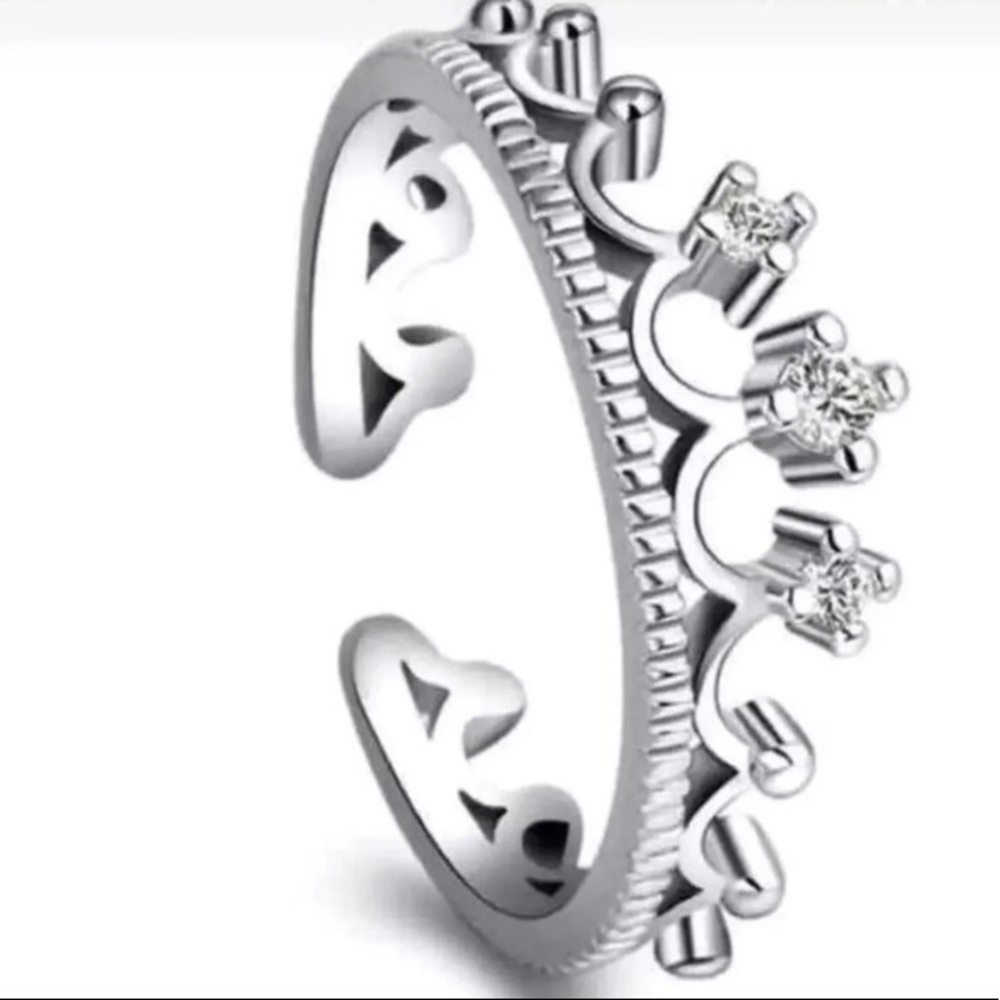 Ladies Princess Queen Diamond Crown Ring